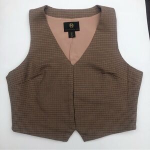 House of Harlow 1960 Brown Plaid Women’s Vest Size L